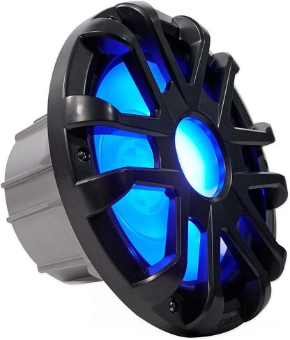 Memphis Audio MXA1044 500W 10 "مزدوج 4 أوم مضخم الصوت البحري مع مصابيح LED RGB ، تصميم مقاوم للطقس ، مخروط البولي بروبيلين مع محيط مطاطي ، مثالي للقوارب ، UTVs ، PowerSports والصوت الخارجي in Kuwait