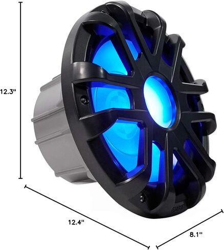 Memphis Audio MXA1044 500W 10 "مزدوج 4 أوم مضخم الصوت البحري مع مصابيح LED RGB ، تصميم مقاوم للطقس ، مخروط البولي بروبيلين مع محيط مطاطي ، مثالي للقوارب ، UTVs ، PowerSports والصوت الخارجي in Kuwait