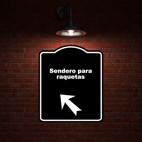 Sendero para raquetas Spanish Black Sign Arrow Up Left Aluminum Composite Sign 20 x 24 inches in Saudi Arabia