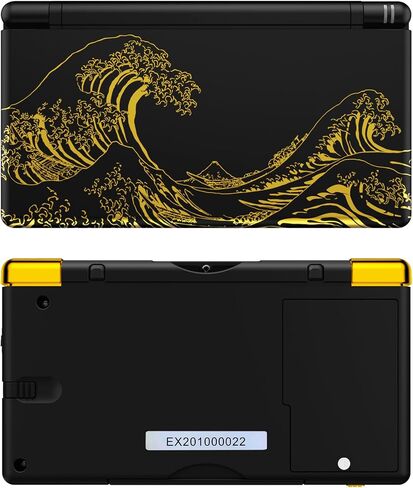 eXtremeRate Replacement Full Housing Shell for Nintendo DS Lite, Custom Handheld Console Case Cover with Buttons, Screen Lens for Nintendo DS Lite NDSL - The Great Golden Wave Off Kanagawa - Black in Saudi Arabia