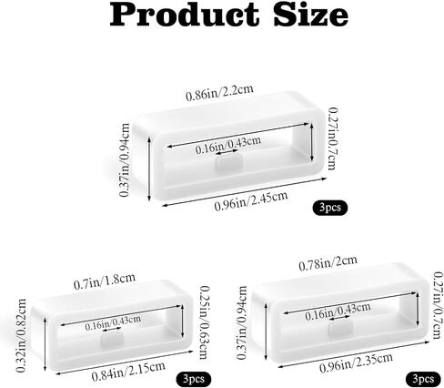 Xindojuz 9 PCS Watch Band Loop ، مقاطع سحرية للسيليكون السحرية ، حامل حزام مراقبة المطاط ، يحمل حلقات حلقات Retainer Rings Rings للاستبدال لملحقات الساعات الذكية Forerunner Bands (18/20/22 مم) in Kuwait