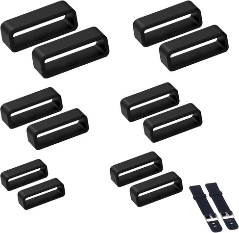 12 PCS Watch Band Keepers ، 0.55in/0.63in/0.71in/0.79in/0.87in/0.94in silicone watch loops ، حلقات حزام حزام الساعات الرياضية الذكية in Saudi Arabia