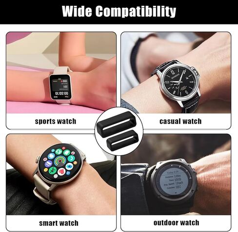 12 PCS Watch Band Keepers ، 0.55in/0.63in/0.71in/0.79in/0.87in/0.94in silicone watch loops ، حلقات حزام حزام الساعات الرياضية الذكية in Saudi Arabia