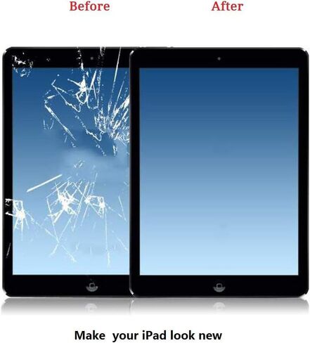 مجموعة إصلاح أرقام أسود لـ iPad 9.7 "2018 iPad 6 6th Gen A1893 A1954 Bubizizer Placitizer مع زر الصفحة الرئيسية + لاصق + أدوات in Kuwait
