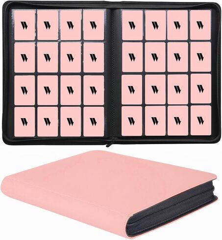16 Pocket Card Binder, 1000+ Premium Zip Trading Card Binder, Double Sided Pocket Card Binder Album, Ringless Card Folder for MTG, TCG, Sports Card (Black, 16Pockets) in Saudi Arabia