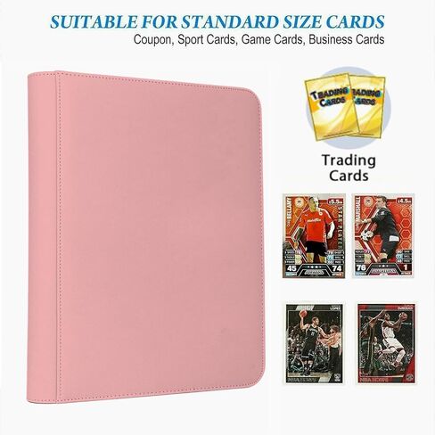 16 Pocket Card Binder, 1000+ Premium Zip Trading Card Binder, Double Sided Pocket Card Binder Album, Ringless Card Folder for MTG, TCG, Sports Card (Black, 16Pockets) in Saudi Arabia