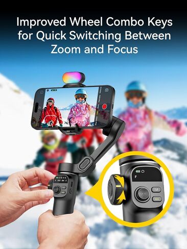 مثبت Gimbal for iPhone ، iPhone gimbal من 3 محاور تم إنشاؤه في قضيب تمديد 7.8 بوصة ، مثبتات gimbal portable مع شاشة OLED لأجهزة iPhone/Android ، مثالية لتيكتوك يوتيوب vlogging-smart x2 in Saudi Arabia