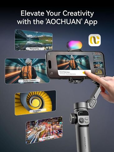 مثبت Gimbal for iPhone ، iPhone gimbal من 3 محاور تم إنشاؤه في قضيب تمديد 7.8 بوصة ، مثبتات gimbal portable مع شاشة OLED لأجهزة iPhone/Android ، مثالية لتيكتوك يوتيوب vlogging-smart x2 in Saudi Arabia