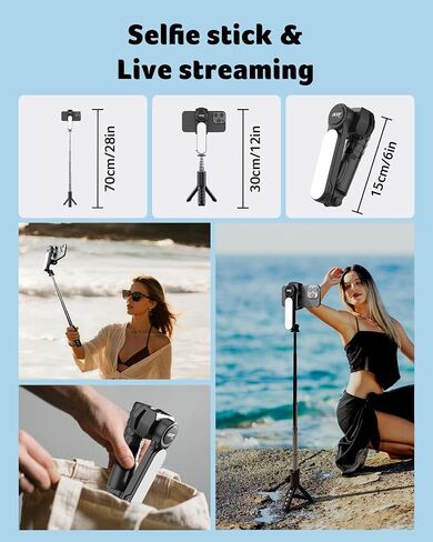 acer Gimbal Stabilizer 1-Axis for iPhone/Cell Phone/Smartphone/Android with Remote Control, Portable Phone Tripod Auto Balance Handheld Selfie Stick for Video Recording, Vlogging, Live Streaming in Saudi Arabia