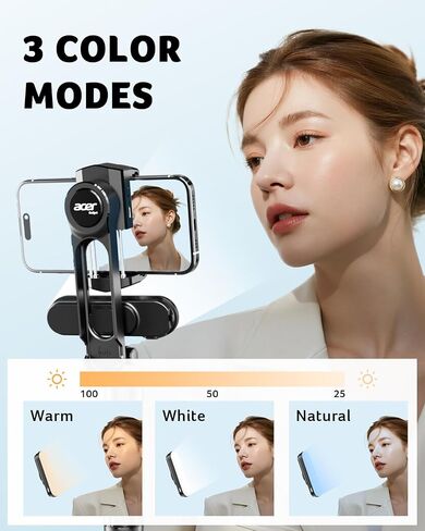 acer Gimbal Stabilizer 1-Axis for iPhone/Cell Phone/Smartphone/Android with Remote Control, Portable Phone Tripod Auto Balance Handheld Selfie Stick for Video Recording, Vlogging, Live Streaming in Saudi Arabia
