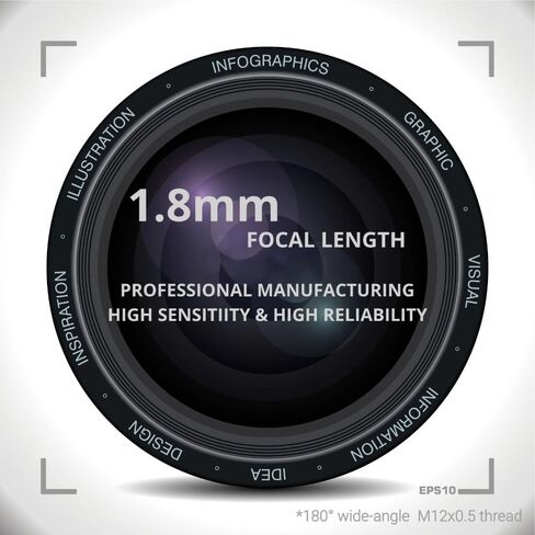 Ring Camera Parts HD 5MP Lens 180 ° زاوية واسعة لكاميرات CCTV ، عدسة Visheye عريضة الزاوية 1.8 ملم ، صورة عكسية للسيارة ، الاتصال الداخلي للفيديو المنزلي in Kuwait