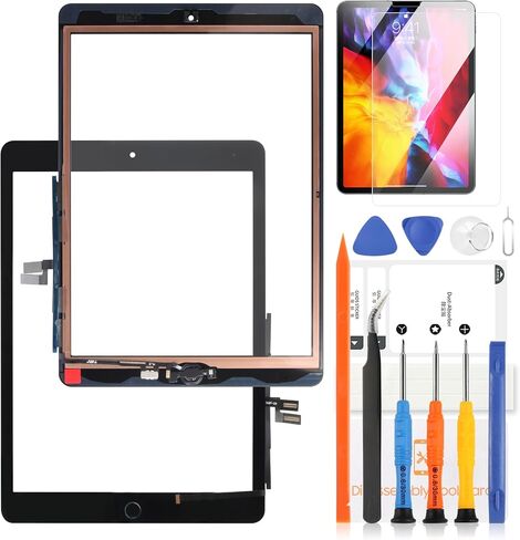 A-Mind for iPad 9th Generation Screen Replacement for iPad 2021 10.2 استبدال الشاشة لـ iPad 9 A2602 شاشة تعمل باللمس لـ iPad A2603 A2604 A2605 مجموعة إصلاح مع زر الصفحة الرئيسية [No Touch ID] in Saudi Arabia