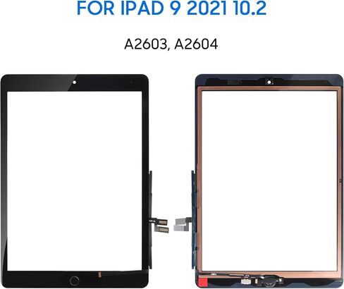 A-Mind for iPad 9th Generation Screen Replacement for iPad 2021 10.2 استبدال الشاشة لـ iPad 9 A2602 شاشة تعمل باللمس لـ iPad A2603 A2604 A2605 مجموعة إصلاح مع زر الصفحة الرئيسية [No Touch ID] in Saudi Arabia