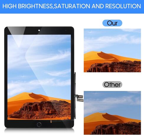 A-Mind for iPad 9th Generation Screen Replacement for iPad 2021 10.2 استبدال الشاشة لـ iPad 9 A2602 شاشة تعمل باللمس لـ iPad A2603 A2604 A2605 مجموعة إصلاح مع زر الصفحة الرئيسية [No Touch ID] in Saudi Arabia