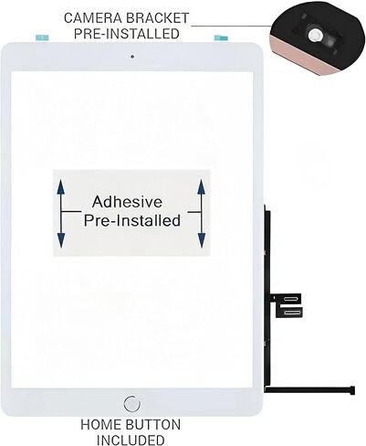 for iPad 7/8 Touch Screen Replacement A2197 A2198 A2200 A2270 A2428 A2429 A2430,for iPad 7th 8th Gen 10.2 Inch Digitizer Glass Replacement with Home Button+ Repair Kits(White) in Saudi Arabia