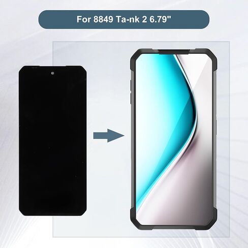 الاستبدال شاشة LCD شاشة اللمس مجموعة أرقام الشاشة متوافقة مع 8849 الخزان 2 6.79 "مع الأدوات （أسود） in Kuwait
