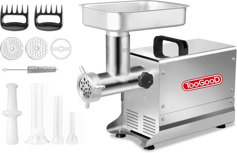 TOOGOOD #32 Electric Commercial Meat Grinder Machine, 21 lbs Per Minute, 2 HP Heavy Duty Stainless Steel Meat grinder with sausage sufffer, Ideal for deer processing, Pet Food,Heavy Use in Saudi Arabia