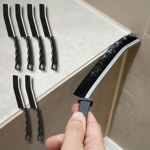 6Pack Crevice Cleaning Brush ، أدوات فرشاة تنظيف الفجوة متعددة الوظائف مع شعيرات نايلون صلبة ، مثالية للحمام ، المطبخ ، الحوض ، النافذة ، الأسود in Saudi Arabia