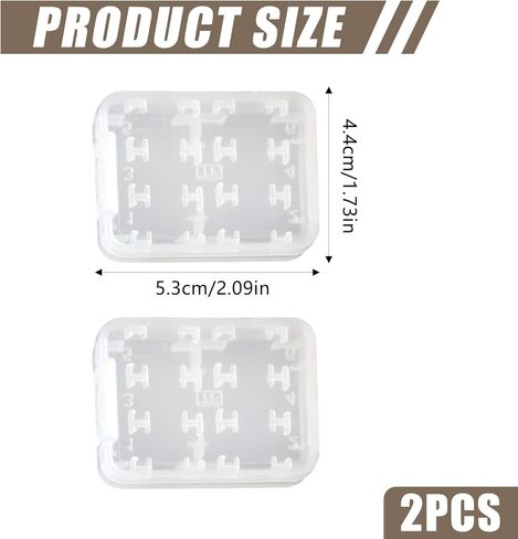 2pcs SD Plastic Memory Card Storage Case - Hard Card Holder for Micro SD, SDHC, TF, MS Cards 8 in 1 Reusable Plastic Memory Card Storage Case (Cards Not Included) in Saudi Arabia