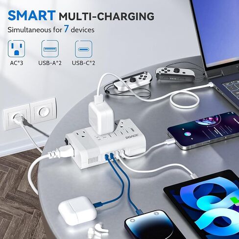 محول Doace 220V إلى 110 فولت للسفر الأوروبي - 350W محول الجهد لنا إلى أوروبا مع 4 أجهزة شحن QC+PD لاستخدام الأجهزة الأمريكية في الخارج - Hairyener Shaver Tootbrush Camera Camera Camera Camera in Kuwait