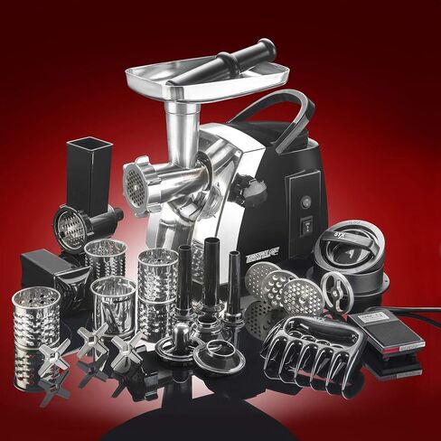 STX International Turboforce Cadet 2000 Series Electric Meat Grinder | 6-in-1 Powerful Home Use | Slicer/Shredder/Grater | Sausage Stuffer | Kubbe Maker | 4 Grinding Plates & More Included in Saudi Arabia