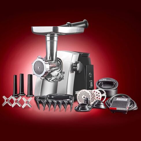 STX International Turboforce Cadet 2000 Series Electric Meat Grinder | 6-in-1 Powerful Home Use | Slicer/Shredder/Grater | Sausage Stuffer | Kubbe Maker | 4 Grinding Plates & More Included in Saudi Arabia