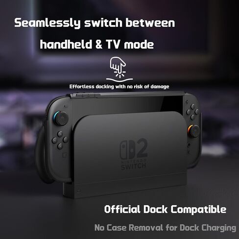 PlayVital for Switch 2 Beyond-Grip Dockable Case, Interchangeable FPS/Omni Ergonomic Grips + Military-Grade Drop Protective Cover + 2 Joystick Caps for Nintendo Switch 2 (Blue & Orange)​ in Saudi Arabia