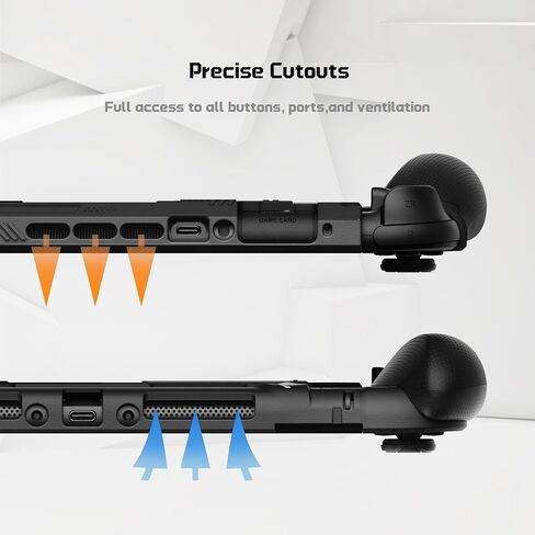 PlayVital for Switch 2 Beyond-Grip Dockable Case, Interchangeable FPS/Omni Ergonomic Grips + Military-Grade Drop Protective Cover + 2 Joystick Caps for Nintendo Switch 2 (Blue & Orange)​ in Saudi Arabia