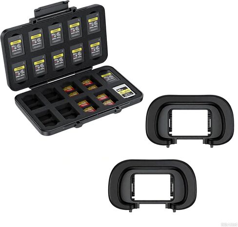 2 Pack FDA-EP21L Soft Silicone Camera Eyepiece Eyecup + CFexpress Type A Card Case Storage in Saudi Arabia