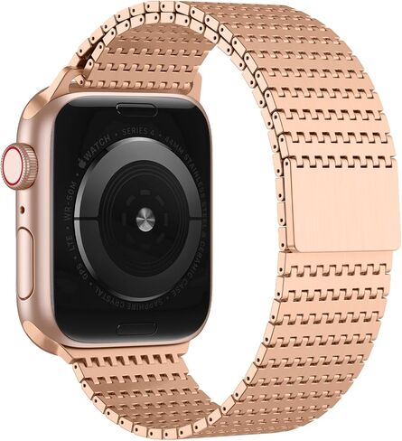 Magnetic Mesh Loop Band Compatible with Apple Watch Band 49mm 46mm 45mm 44mm 42mm 40mm 41mm 38mm Men Women, Stainless Steel Adjustable Metal Strap for iWatch Series 10 9 8 7 6 5 4 3 2 1 Ultra SE in Saudi Arabia