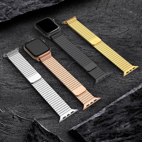 Magnetic Mesh Loop Band Compatible with Apple Watch Band 49mm 46mm 45mm 44mm 42mm 40mm 41mm 38mm Men Women, Stainless Steel Adjustable Metal Strap for iWatch Series 10 9 8 7 6 5 4 3 2 1 Ultra SE in Saudi Arabia