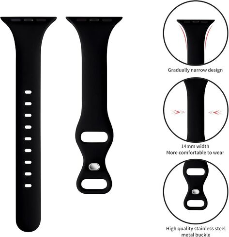 Acrbiutu Thin Slim Band Compatible with Apple Watch 38mm 40mm 41mm 42mm 44mm 45mm 46mm 49mm, Replacement Soft Silicone Sport Strap Wristbands for iWatch Series 10/9/8/7/6/5/4/3/2/1 Ultra SE Women Men in Kuwait