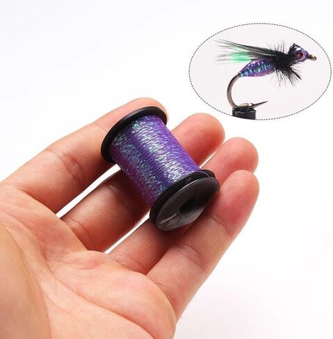 5colors 50M/Spool Glint Nymph Tinsel Sparkling Metallic Thread Fly Fishing Tying Material for Nymph Buzzer Dry Flies in Saudi Arabia