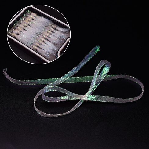 2 Rolls 3mm 800cm Corrugated Flash Strands Glow Flash Iridescent Synthetic Fly Tying Materials Simulates Fish Scales Fishing Lures in Saudi Arabia