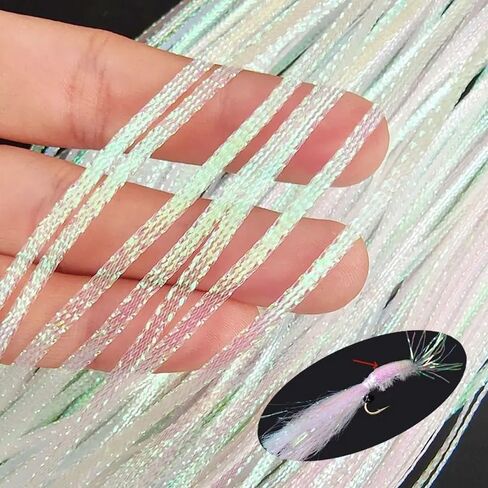 2 Rolls 3mm 800cm Corrugated Flash Strands Glow Flash Iridescent Synthetic Fly Tying Materials Simulates Fish Scales Fishing Lures in Saudi Arabia