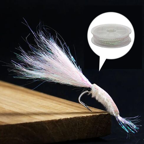 2 Rolls 3mm 800cm Corrugated Flash Strands Glow Flash Iridescent Synthetic Fly Tying Materials Simulates Fish Scales Fishing Lures in Saudi Arabia