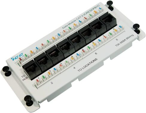 وحدة بيانات ICC CAT6 Ethernet ، 8 منافذ ، UL مدرجة و POE ++ ، واجهة شبكة عالية الأداء ، حاويات الأسلاك السريعة للدفع ، FITS 9 "، 14" ، و 28 "الأسلاك المهيكلة in Saudi Arabia