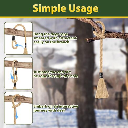 Deer Scent Rope,31 Inch Mock Scrape Rope Hanging Anywhere, Cotton Highly Absorbent Scent Rope for Deer Hunting Accessories in Saudi Arabia
