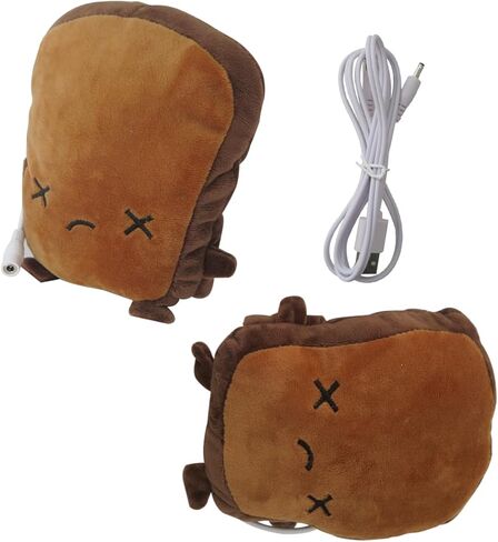 USB Hand Warmers, Cute Heated Gloves, Half Wearable 5V USB Powered Toast Fingerless Hand Warmer in Saudi Arabia