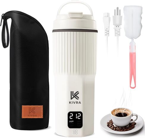 Kivra Travel Kettle-316 غلاية محمولة من الفولاذ المقاوم للصدأ ، غلاية مائية محمولة 450 مل مع 6 درجة حرارة تحكم في درجة الحرارة ، مغلق السيارات والحماية الجافة ، غلاية كهربائية صغيرة للاستخدام العالمي (100-240 فولت) in Kuwait