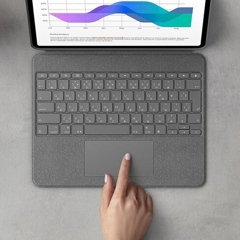 Logitech Combo Touch iPad Pro 12.9-inch(5th, 6th gen - 2021, 2022)Keyboard Case -Detachable Backlit Keyboard with Kickstand, Click-Anywhere Trackpad, Smart Connector - Oxford Gray (Renewed) in Saudi Arabia