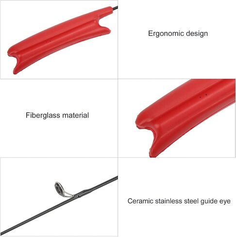 Dioche Ice Fishing Rod, Ultra Short Fiberglass Ice Fishing Rods, Portable Lightweight Solid Rod, Winter Fishing Rods for Freshwater Saltwater in Saudi Arabia
