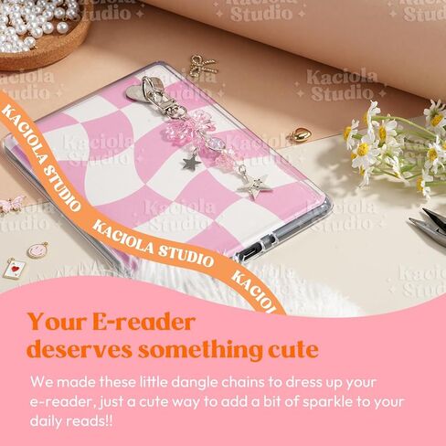 Kaciola Charm Chains for Kindle ، Phone Phone Phone Phone Phone Consles Gift for Reader Booklovers Women Men ، charms متوافق مع Kindle/e-Reader/Phone (B01-B07) in Kuwait