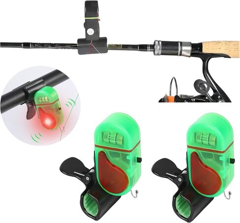 جديد 2pcs إنذار لدغة الصيد ، وترقية إنذارات صيد إلكترونية حساسة ، جرس في حالة تأهب صوتي مع مصابيح LED ، مؤشر إنذار لدغة الأسماك المناسب لمشاهد الصيد المختلفة in Saudi Arabia