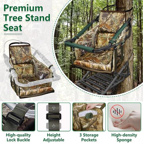 UQM Tree Stand Prestive مقعد ، ومقاعد Treestand القابلة للتعديل للصيد ، ومقعد شجرة الصيد المريح يناسب درجات شجرة الغزلان المتسلق in Kuwait