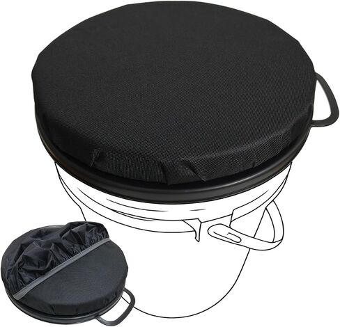 5 Gallon Bucket Seat, 360-Degree Swivel Bucket Lid Seat with Waterproof Cover, Heavy Duty Foam Cushioned Bucket Seat for Dove Duck Hunting, Camping, Fishing, Baseball, Gardening, DIY in Saudi Arabia