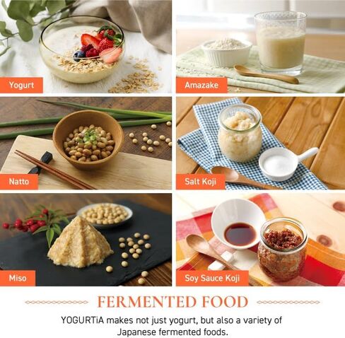 [TANICA] YOGURTiA Fermented Food Maker (1.1L, White, Made in Japan) - Makes Yogurt and Amazake - Includes 2 Glass Pots + Onsen Eggs Stand in Saudi Arabia