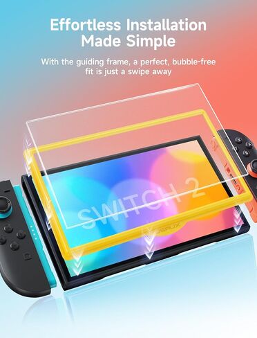 JSAUX 3-Pack Anti-Glare Screen Protector for Nintendo Switch 2, Matte Tempered Glass Protector Easy to Install with Guiding Frame 9H Hardness Scratch Resistant Accessories for Switch2 in Saudi Arabia