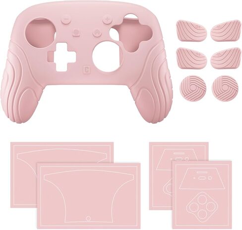 playvital for Nintendo Switch 2 Pro Controller Silicone Cover – Samurai Edition Protective Skin Case for Switch 2 Pro Controller with Back Button Caps & Thumb Grips & Stickers, Shockproof - Black in Saudi Arabia