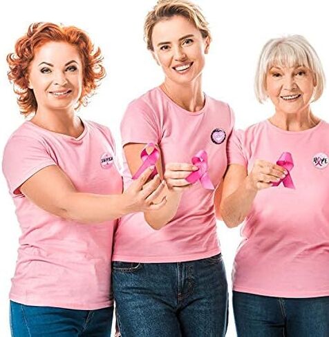 Pink Breast Cancer Awareness Buttons Badge Round Pink Hope Ribbon Brooch Pin Badges Decorations for Women Girls in Saudi Arabia